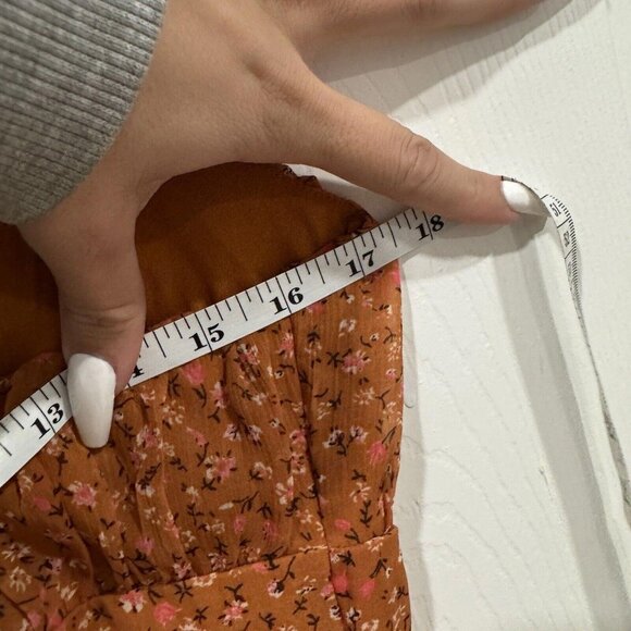 Womens Leith Sun Dress Orange Floral Cross Spaghetti Strap Casual Summer Medium - Picture 6 of 6